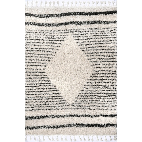 Union Rustic Stallworth Performance Black/Off White Rug Wayfair